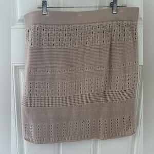 LOFT Beige Crochet Skirt